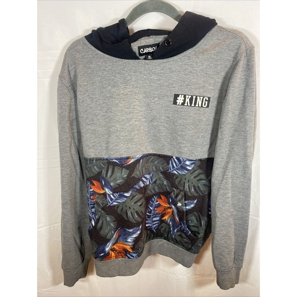 Carbon Sweater Womens Small Grey #King‎ Floral Long Sleeve Hoodie Ladies.